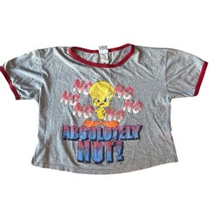 Vintage 90s Looney Tunes Tweety Bird Cropped Tee